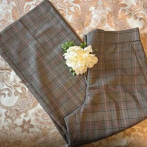 Ann Taylor Factory Plaid Wide Leg Pants